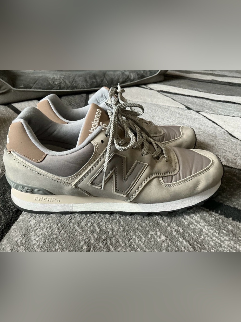 Size 10 - New Balance Nostalgic Sepia Moonstruck Gray Made In UK OU576GT